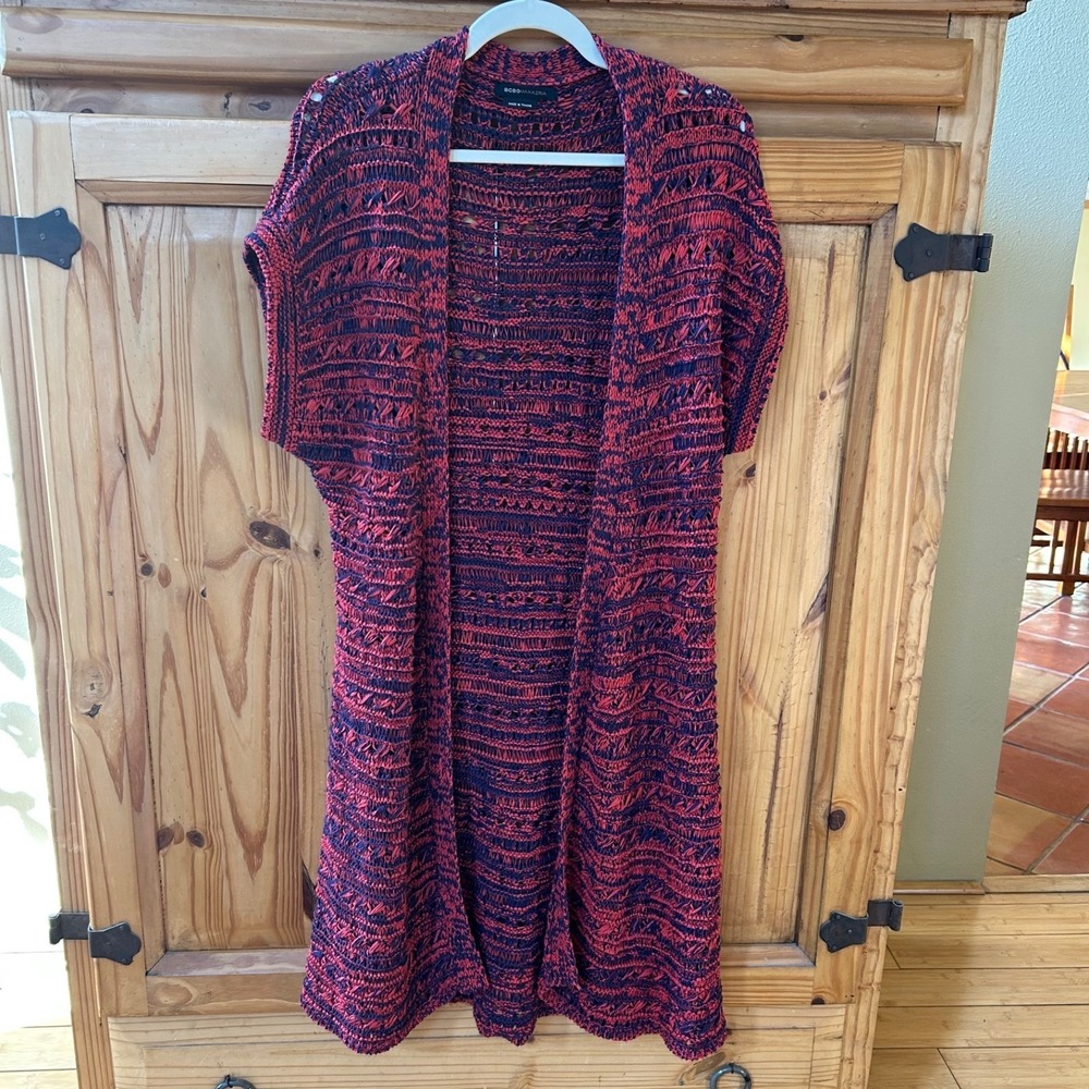 BCBGMaxAzria Cardigan Textured Open Knit‎ Duster Women's Size Small